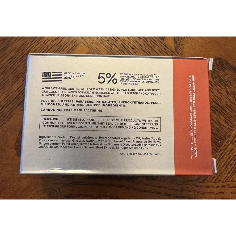 Bravo Sierra USA Hair & Body Solid Cleanser‎ Bar White Vetiver Cedarwood 7oz NEW